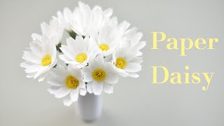 Crepe Paper Daisy Flower Tutorial  DIY Paper Daisy Flower  Creative DIY [upl. by Dowzall]