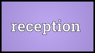 Reception Meaning [upl. by Enyahc432]