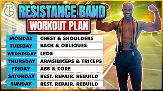 FULL WEEK WORKOUT PLAN AT HOME WITH RESISTANCE BAND  FITBEAST [upl. by Peggie]