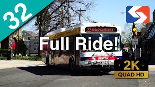 SEPTA Route 32 to RidgeLyceum FULL RIDE  2008 New Flyer DE40LF [upl. by Ronna]