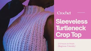 Crochet Turtleneck Top  Sleeveless  Easy and fast to finish [upl. by Amian]