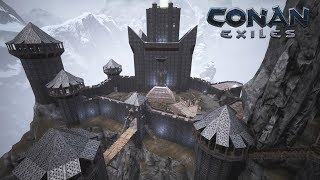 Conan Exiles Epic Base Location  Savage Mountain Castle Speed Build [upl. by Laspisa733]