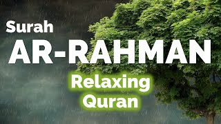 Relaxing reading Quran to the sound of rain  Surah 55 ArRahman  Omar Hisham [upl. by Maretz]