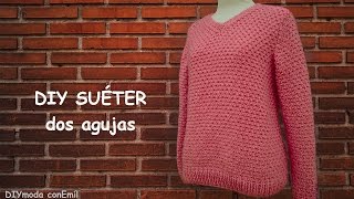 Suéter o jersey de mujer en dos agujas paso a paso [upl. by Veradia845]