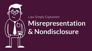 Misrepresentation and Nondisclosure  Contracts  Defenses amp Excuses [upl. by Appleby]