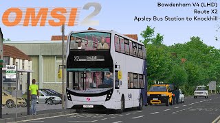 OMSI 2  Bowdenham V4 LHD Route X2 to Knockhill Business Park [upl. by Zeta746]