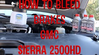 How to Bleed Brakes GMC Sierra 2500HD Duramax HD 1080p [upl. by Aehsat]