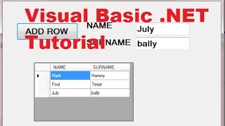 Visual Basic NET Tutorial 44  How To Use DataGridView Adding rows [upl. by Creighton]