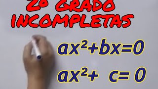 Aprende matemáticas Ecuaciones segundo grado incompletas [upl. by Eneryc]