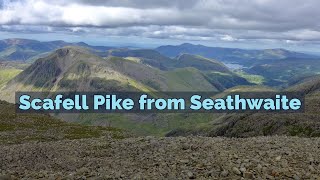 Scafell Pike from Seathwaite via the Corridor Route  3D Aerial FlyThrough Lake District Hiking [upl. by Iam293]