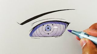 How to Draw Sasuke Uchihas Rinnegan  Step By Step Tutorial [upl. by Ahtanoj]