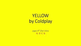 Yellow by Coldplay  Easy chords and lyrics [upl. by Ogilvie]