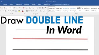 How To Draw Double Line in MS Word  Insert Double line In Word [upl. by Ecnarual]