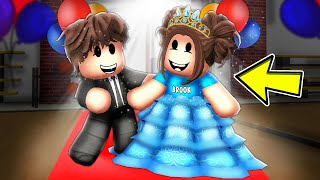 Baby Brooks FIRST SCHOOL DANCE In Roblox Brookhaven [upl. by Ecyac]