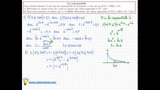 Loi exponentielle  savoir déterminer le paramètre λ  exercice important [upl. by Seraphim]