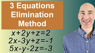 Solving Systems of 3 Equations Elimination [upl. by Rubetta]