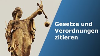 Gesetze und Verordnungen zitieren [upl. by Reid]