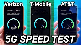 iPhone 12 5G Speed Test Verizon vs TMobile vs ATampT [upl. by Forcier]