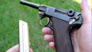 Shooting the Luger P08 9mm pistol [upl. by Eednil879]