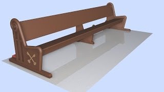 Design Church Pews Wood  3D Models [upl. by Cirtemed]