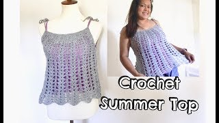 How to Crochet Summer Top  Easy Crochet Top tutorial [upl. by Alodi]