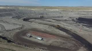 Eagle Butte coal mine Gillette Wyoming aerial video [upl. by Acimak]