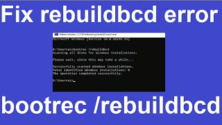 Bootrec rebuildbcd the system cannot find the path specified fix  bcd boot error windows 1011 [upl. by Ardnak]