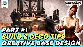 Deco amp Building Tips No Mods Cooking Area  Guide  Conan Exiles [upl. by Dalis758]