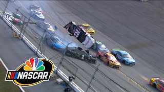 Brendan Gaughan flips in massive crash in last laps at Talladega  Motorsports on NBC [upl. by Aiekat350]