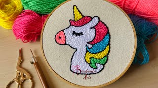 Bordar unicornio con aguja mágica y estambres [upl. by Kashden]