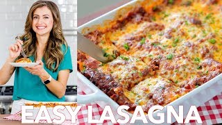 Beef Lasagna Recipe  Easy Dinner   Natashas Kitchen [upl. by Panthia]