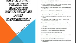 QUESTÕES MAIS COBRADAS EM PROVAS DE HOSPITAIS PARTICULARES PARA ENFERMAGEM [upl. by Battista]