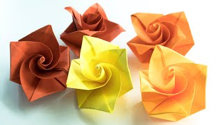 Como hacer rosas de papel  Origami [upl. by Nelehyram223]