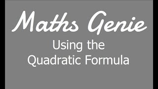 The Quadratic Formula [upl. by Isewk184]