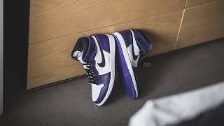 Air Jordan 1 Retro High OG quotCourt Purple 20quot Review amp OnFeet [upl. by Enayr899]