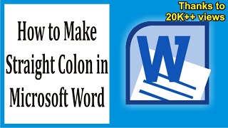 How to Make Straight Colon in Microsoft Word 36 [upl. by Wolfort]