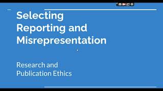 Selective Reporting and Misrepresentation of data Research and Publication ethics Phd coursework [upl. by Elyse43]