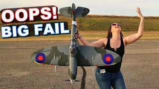 You Wont Believe HER NOOB RC PLANE MISTAKE  Dynam Spitfire Warbird  TheRcSaylors [upl. by Rahm]