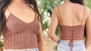 How to Crochet a Tank Top — DIY Crochet Top [upl. by Haet]