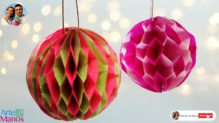 🔴Cómo Hacer FESTONES EN PAPELILLO Esferas en Papel Seda  Spheres in tissue paper [upl. by Vas]