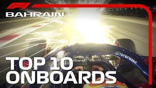 Top 10 Onboards  2019 Bahrain Grand Prix [upl. by Renny]