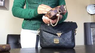 What’s in my Bag Louis Vuitton Empreinte Pochette Métis [upl. by Wiatt763]