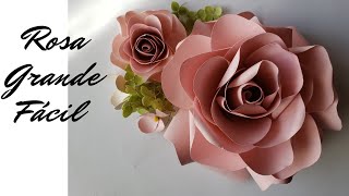 Como Hacer Rosas De Papel Gigantes Con Molde o Plantilla Fácil [upl. by Ubald602]