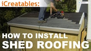 How To Build A Shed  Part 9  Install Asphalt Shingles On Shed Roof [upl. by Bowlds]