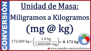 Convertir de Miligramos a Kilogramos mg a kg [upl. by Lamok]