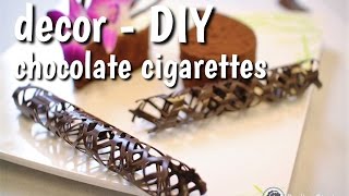 AĹźurowe rurki z czekolady  Decor  DIY chocolate cigarettes garnishes [upl. by Dunseath]