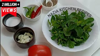 Pudine Chatni Recipe Pudina Chutney Recipe Mint ChutneyHari ChatniPudine Ki Chutney For Ramzan [upl. by Dnomaj]