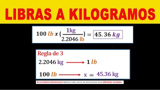 Convertir de Libras a Kilogramos lb a kg [upl. by Chadburn]