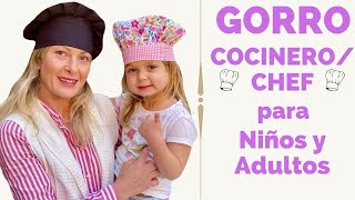 GORRO COCINERO  CHEF PARA NIÑOS Y ADULTOS  Un regalo perfecto [upl. by Adok]