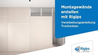 ErstellungAufbau von Montagewänden Trennwand  Rigips Verarbeitungsanleitung Trockenbau [upl. by Myrle308]